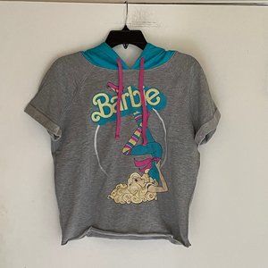 Only 2 Left in Stock!! Barbie Crop Top Hoodie Short Sleeve